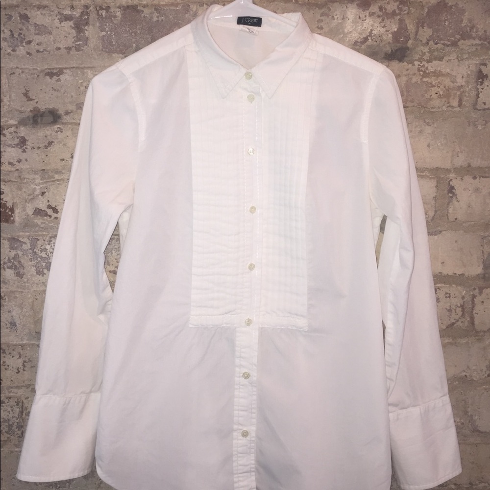 Cute Tuxedo Shirt Pintuck 100% Cotton